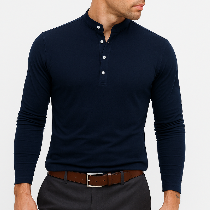 Modernes Herren Stehkragenhemd mit Stretch