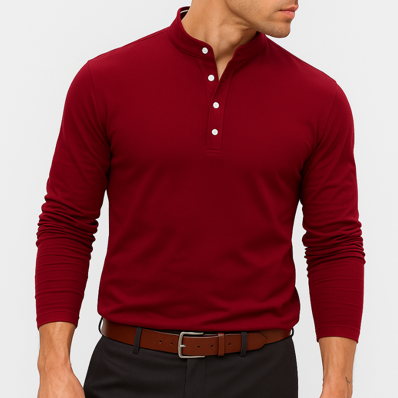Modernes Herren Stehkragenhemd mit Stretch